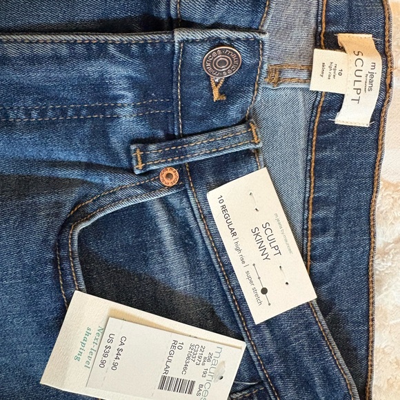 Maurices Dark Blue Sculpt Skinny Jeans size 10 New With Tags - Picture 6 of 7